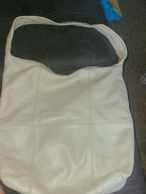 Classic Cream Hobo Shoulder Bag Italian Leather